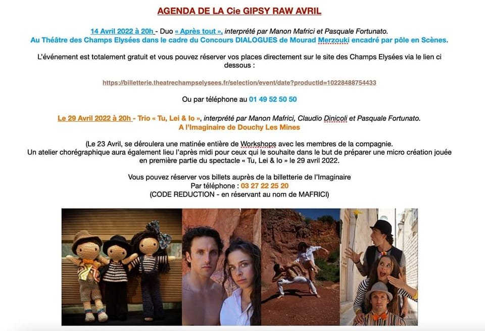 Agenda d&rsquo;avril